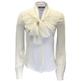 Load image into Gallery viewer, Moschino Couture Ivory Bow Detail Silk Chiffon Blouse
