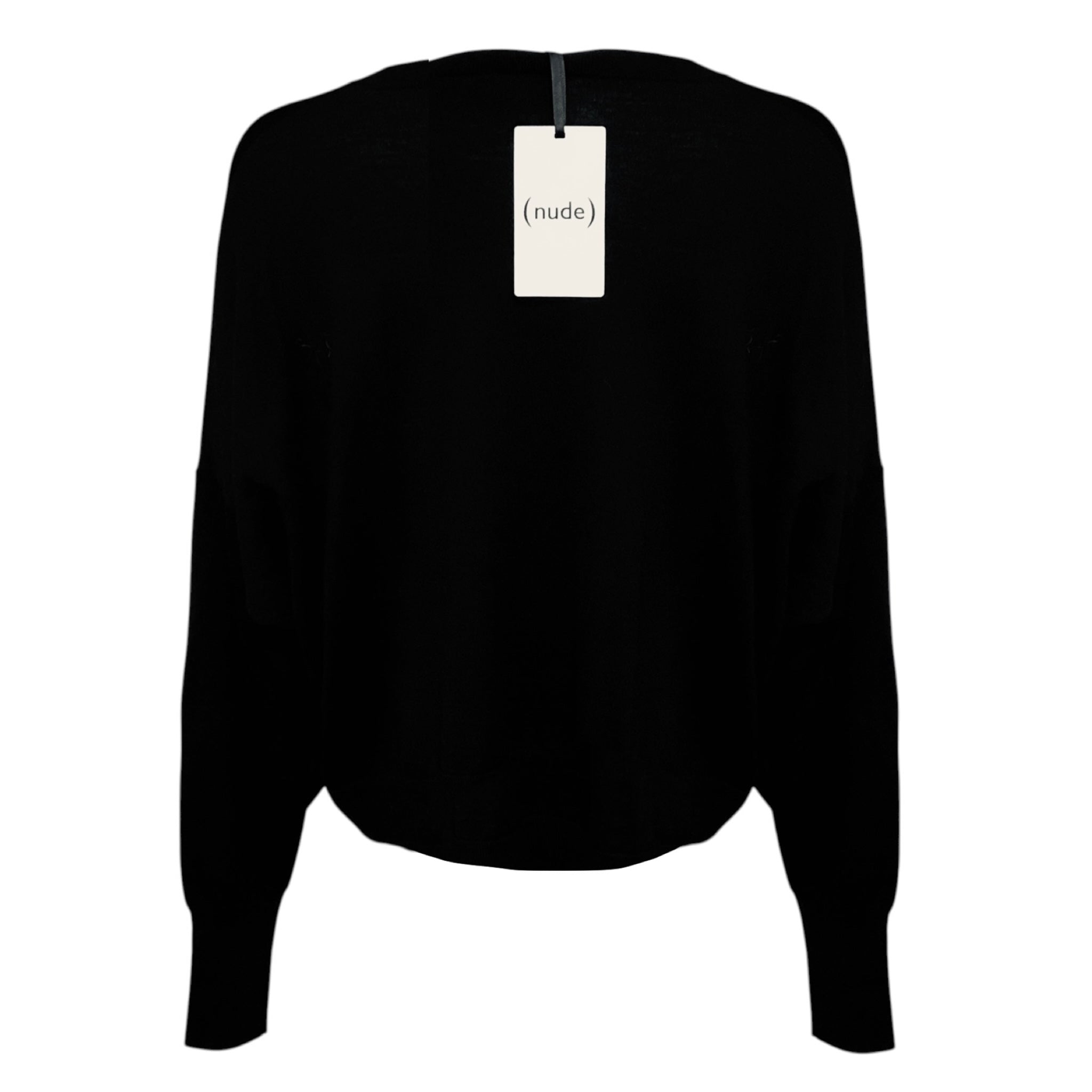 Nude Black Crew Neck Knit Pullover Sweater