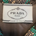 Load image into Gallery viewer, Prada Teal / Ivory / Black Snake Print Sleeveless Wool Crepe Midi Dress
