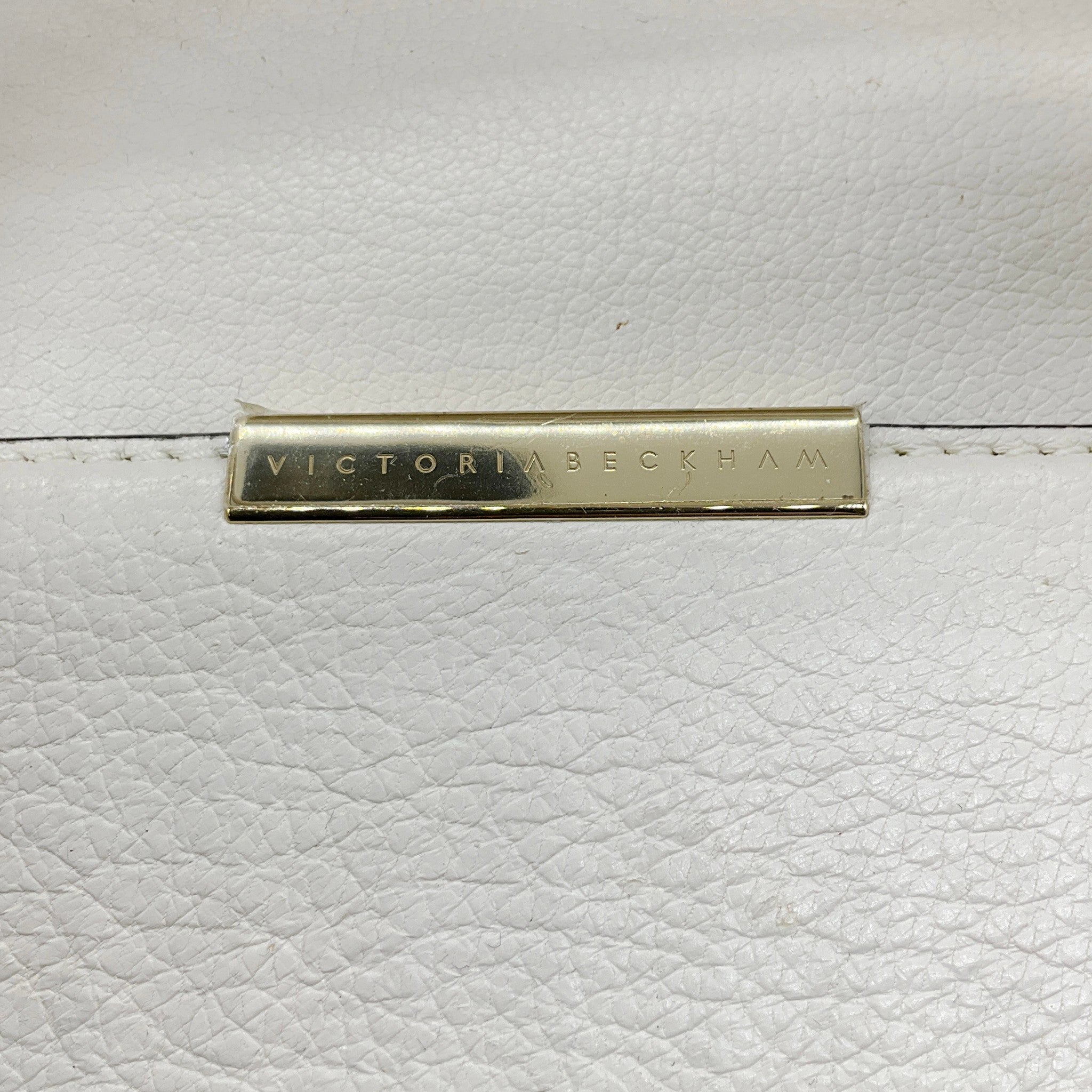 Victoria Beckham White Leather Quincy Laser Cut Satchel