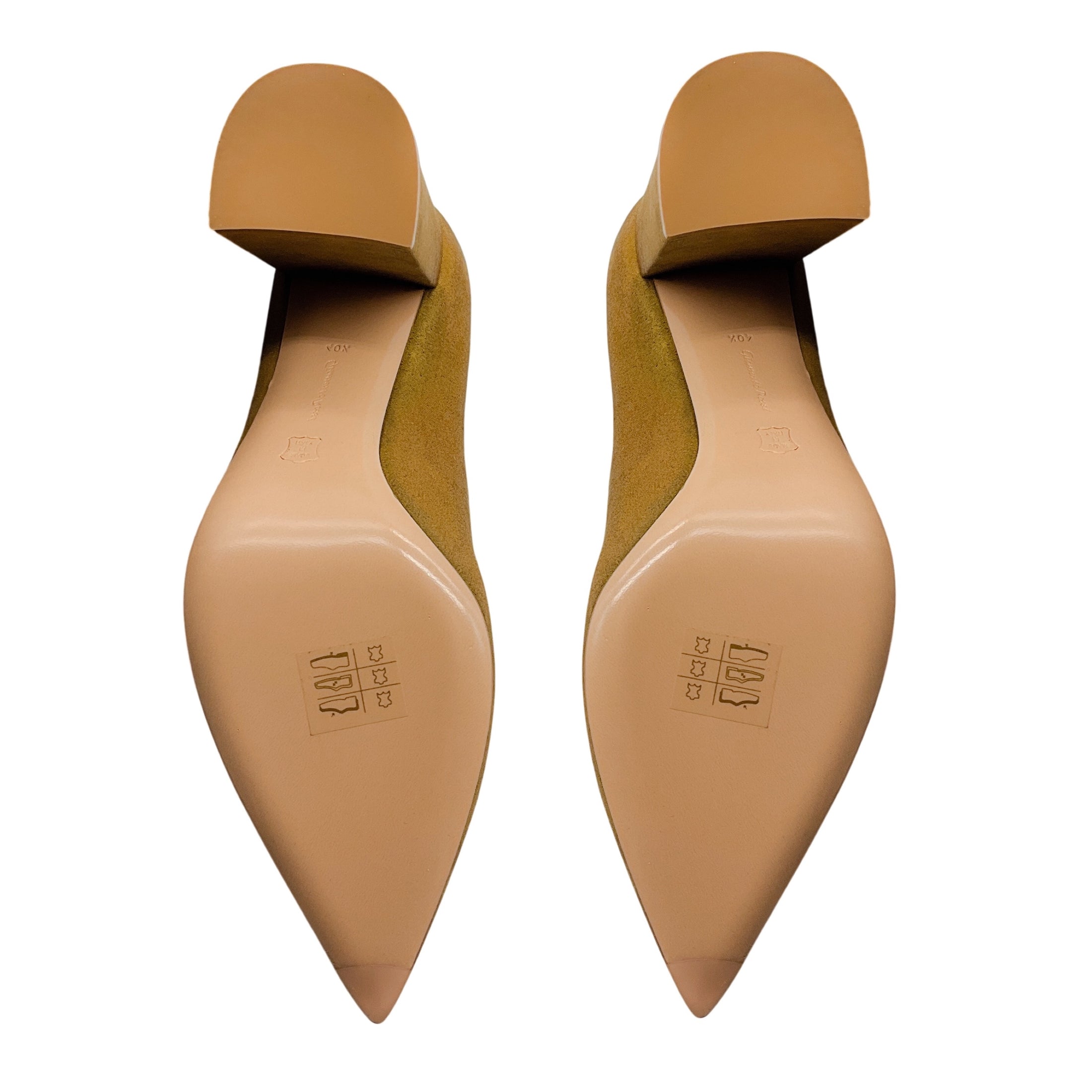 Gianvito Rossi Gold Metallic Chunky Heel Pumps