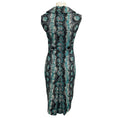 Load image into Gallery viewer, Prada Teal / Ivory / Black Snake Print Sleeveless Wool Crepe Midi Dress
