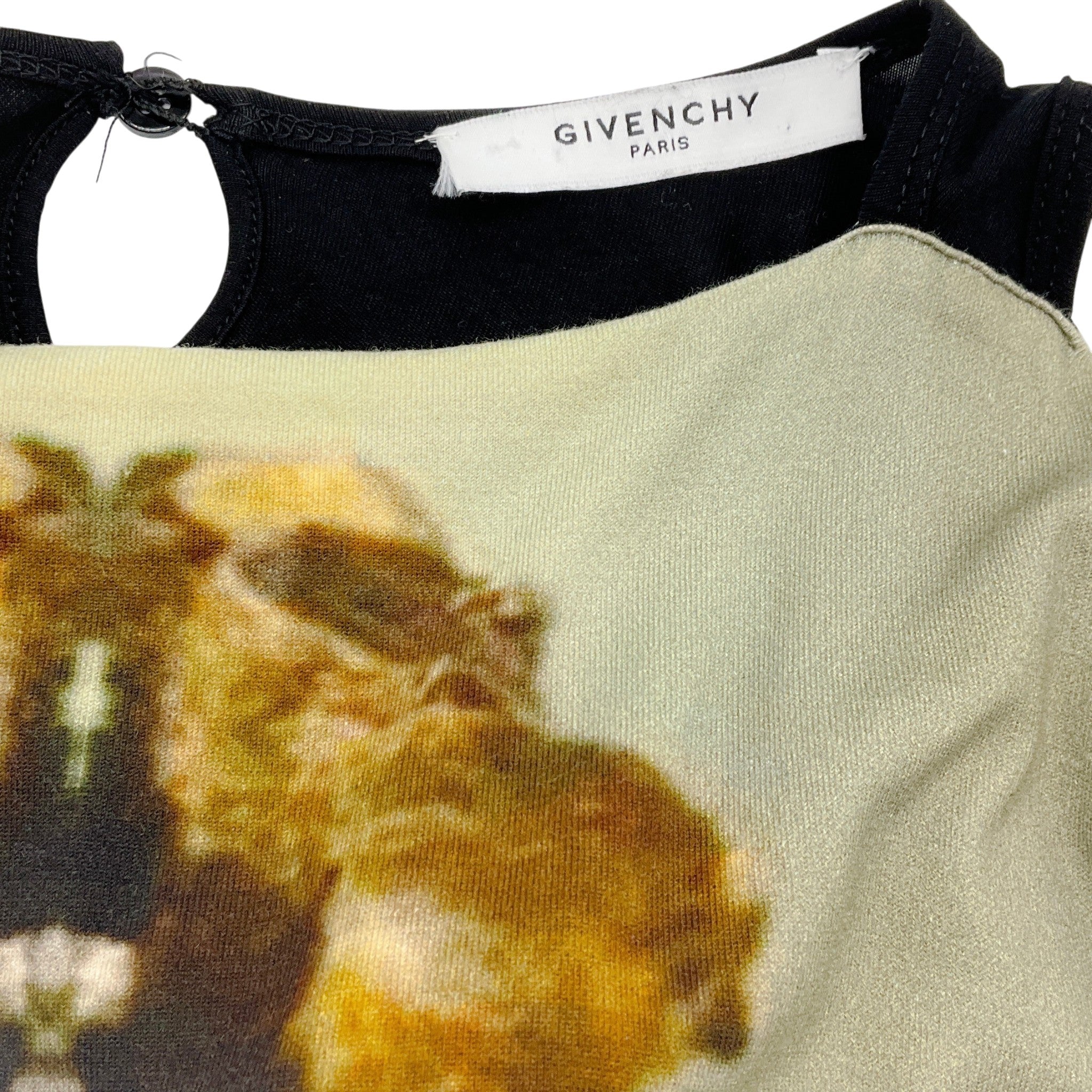 Givenchy Black Sleeveless Top with Printed Overlay