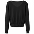 Load image into Gallery viewer, Akris Black Paillette Embellished Long Sleeved V-Neck Wool and Silk Knit Sweater
