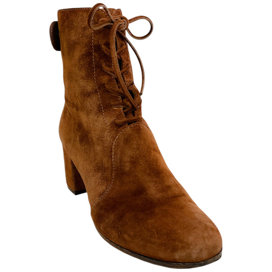 Gianvito Rossi Cognac Suede Finlay Ankle Boots
