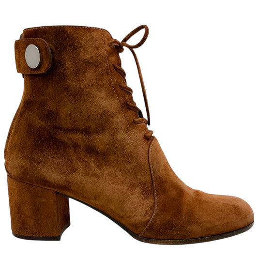 Gianvito Rossi Cognac Suede Finlay Ankle Boots