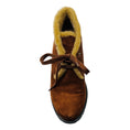 Load image into Gallery viewer, Prada Brown / Tan Shearling Lined Suede Ankle Boots with Lug Soles
