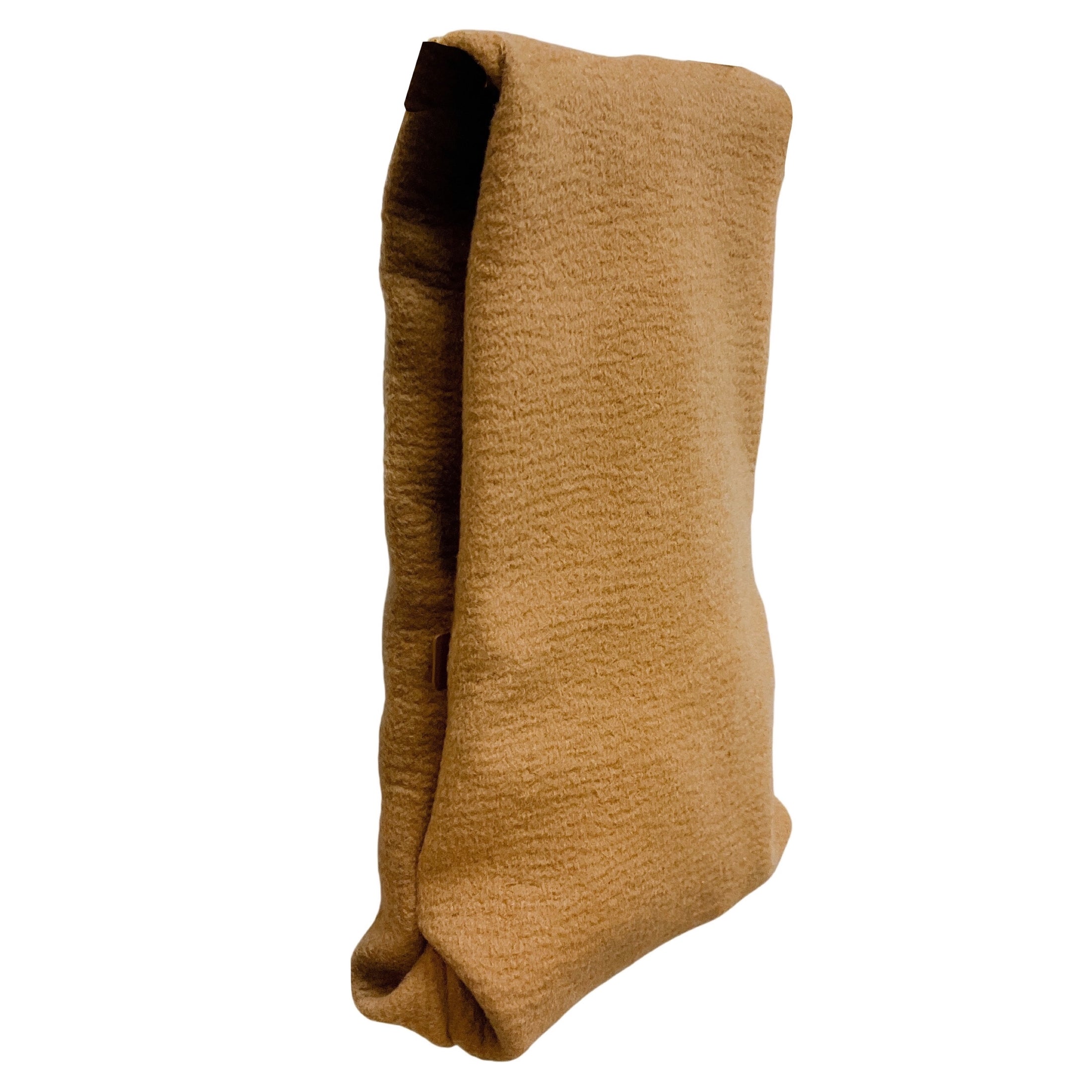 The Row Camel Large Glove Cashmere Clutch Bag