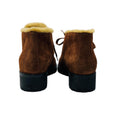 Load image into Gallery viewer, Prada Brown / Tan Shearling Lined Suede Ankle Boots with Lug Soles
