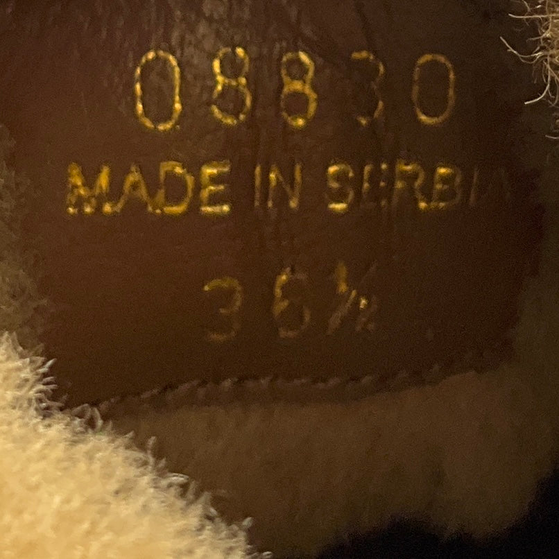Prada Brown / Tan Shearling Lined Suede Ankle Boots with Lug Soles