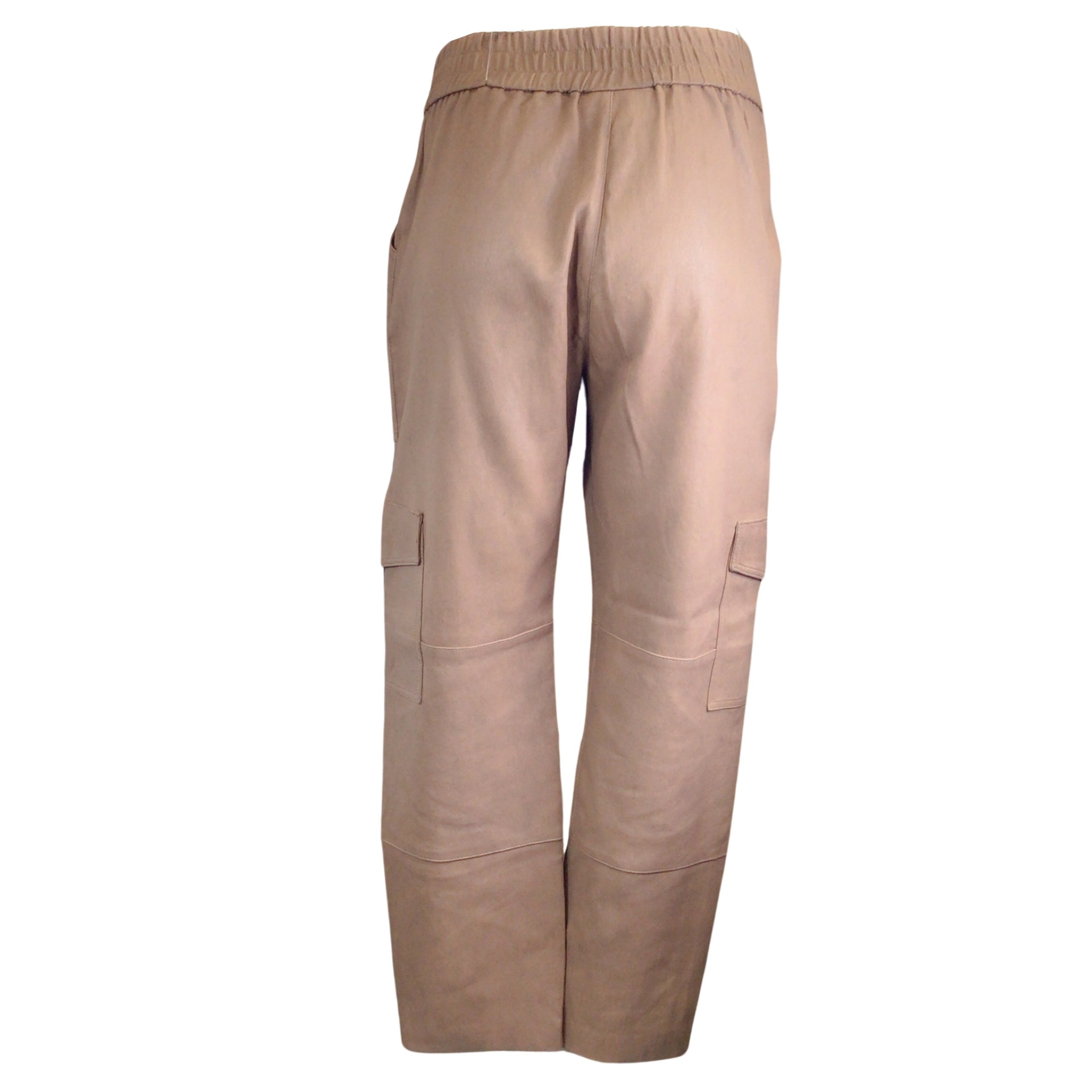 SPRWMN Tan Leather Cargo Pants