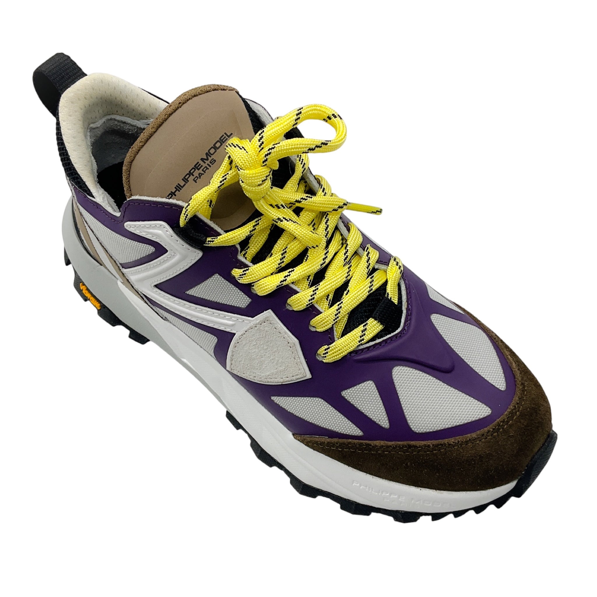 Philippe Model Purple / Grey Rocx Nylon and Leather Low Top Sneakers ...