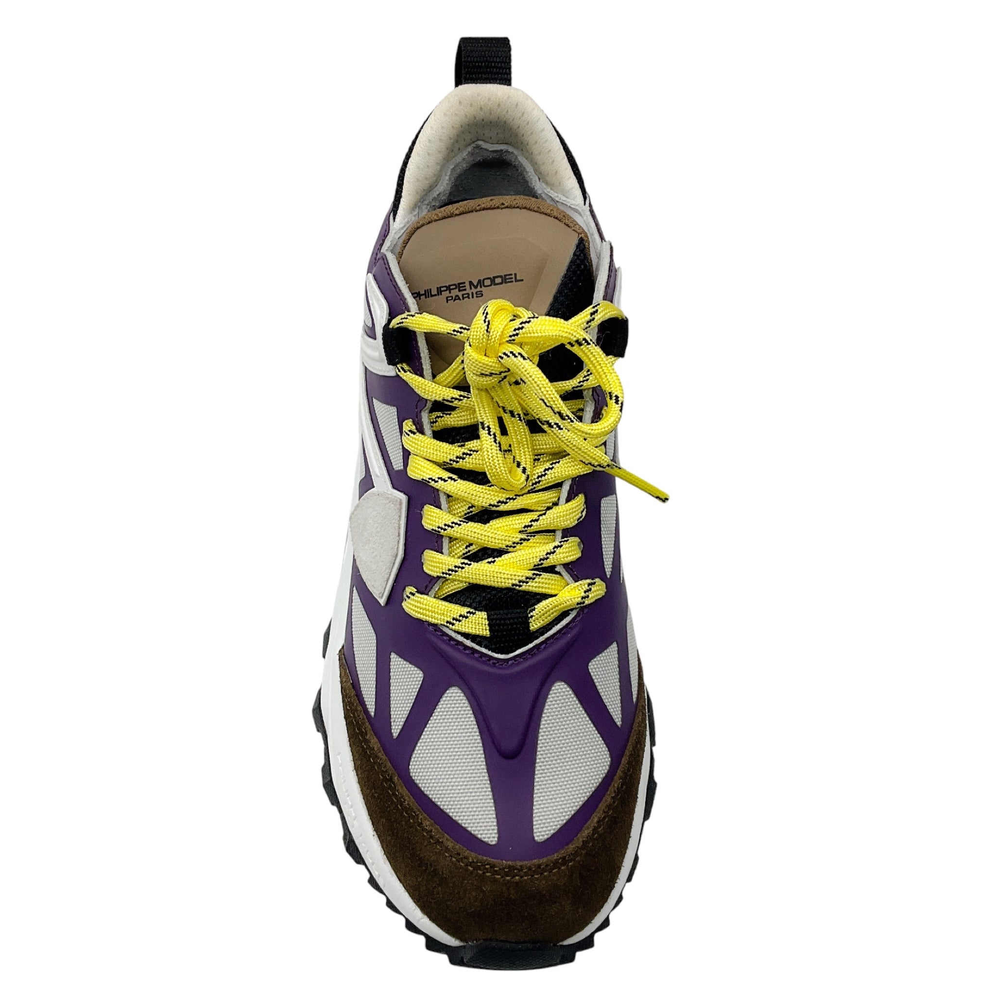Philippe Model Purple / Grey Rocx Nylon and Leather Low Top Sneakers