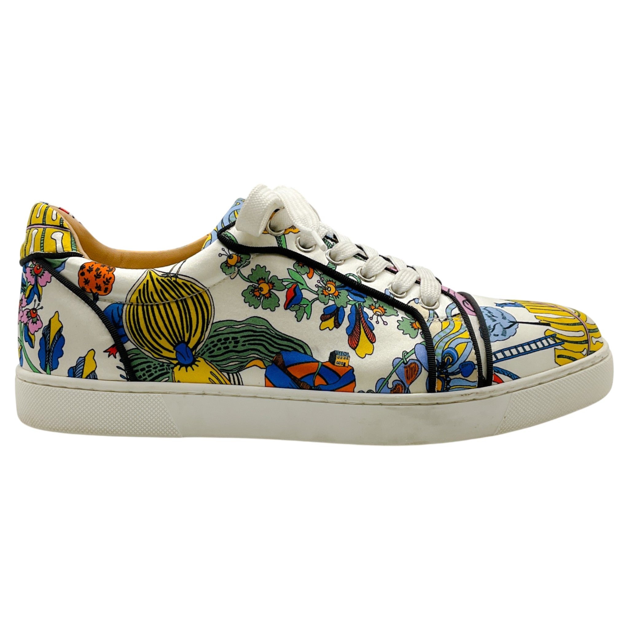 Christian Louboutin Botanical Floral Print Satin Louis Junior Sneakers