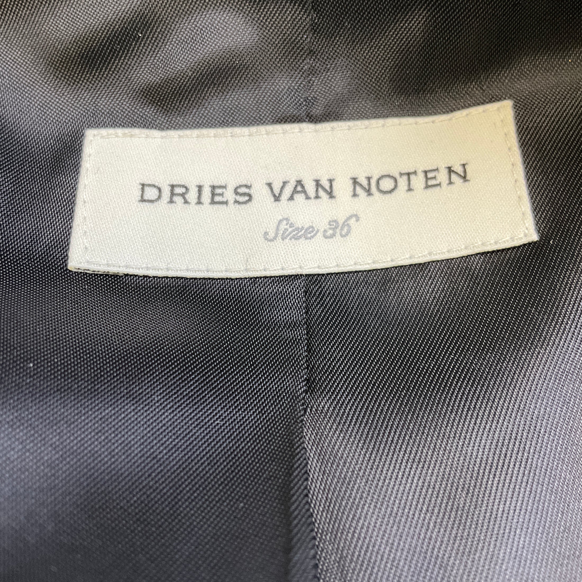 Dries Van Noten Light Grey Double Breasted Wool Jacket