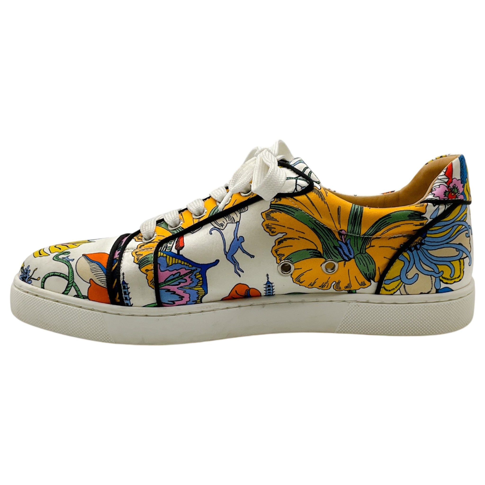 Christian Louboutin Botanical Floral Print Satin Louis Junior Sneakers