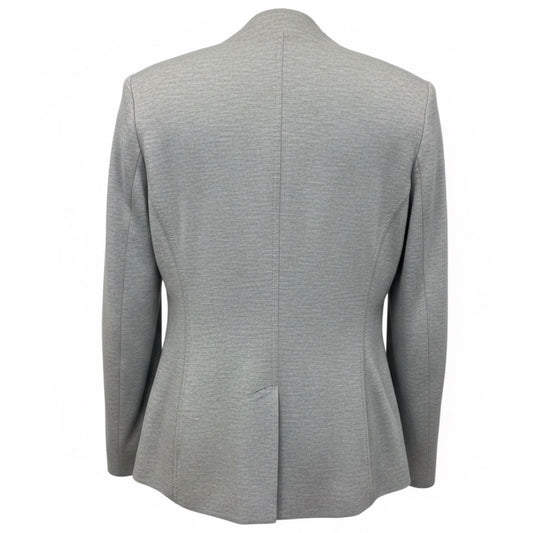 Escada Open Grey Bellis Stretch Jersey Jacket with Gold Logo Buttons