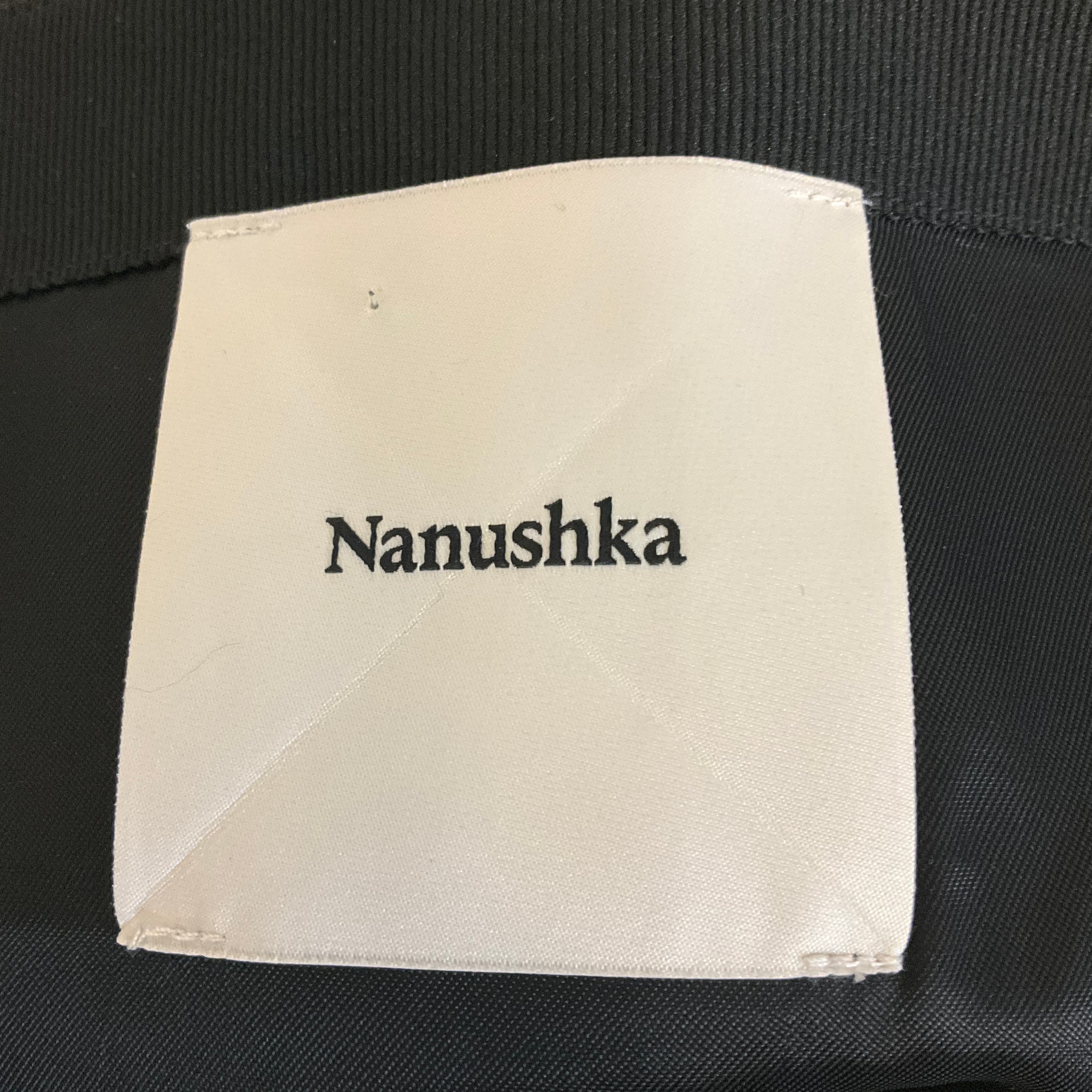 Nanushka Black Saige Fringed Regenerated Leather Mini Skirt