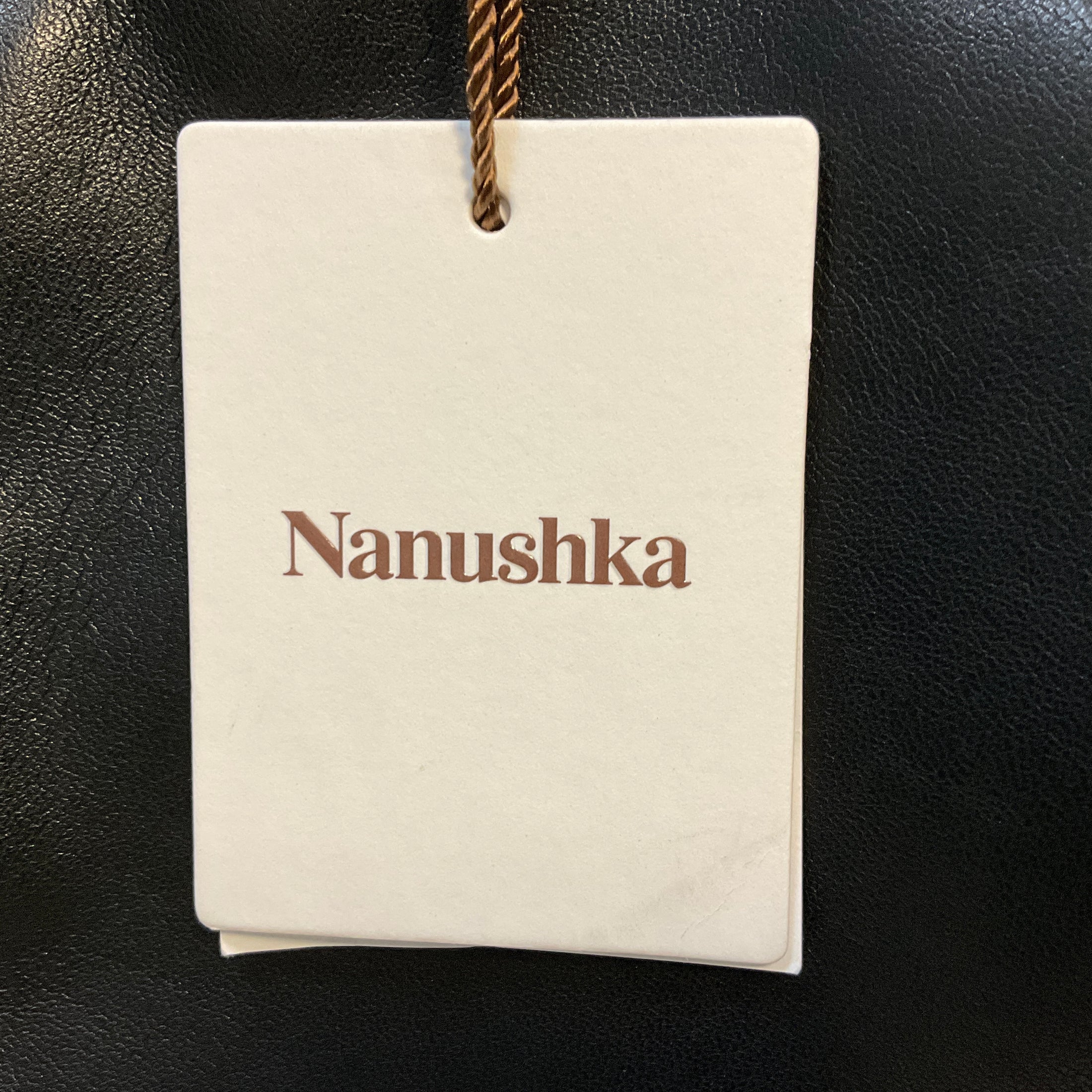 Nanushka Black Saige Fringed Regenerated Leather Mini Skirt