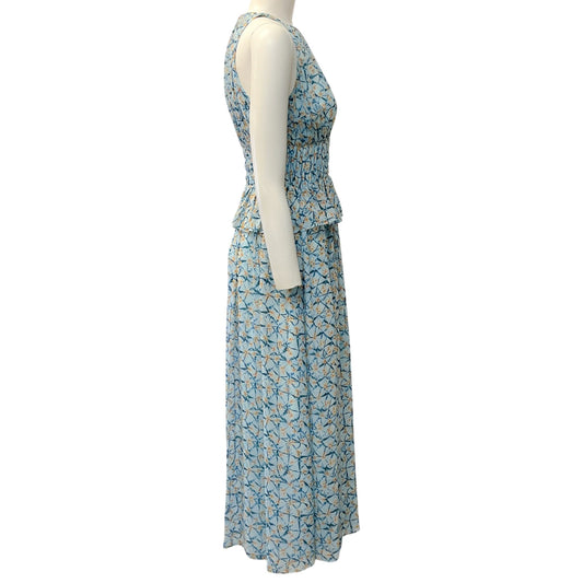 Ulla Johnson Blue Silk Idalia Print Adeline Dress