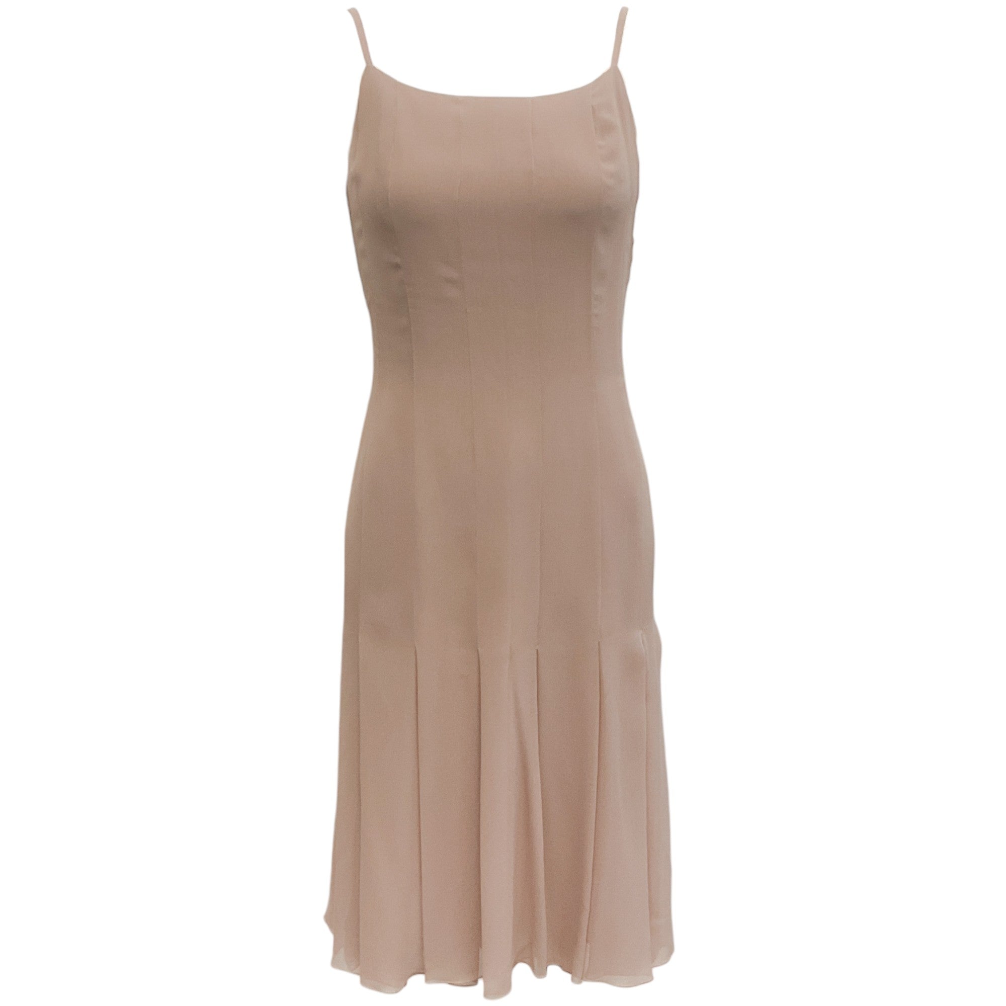 Chanel Nude Silk Pleated Dress