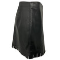 Load image into Gallery viewer, Nanushka Black Saige Fringed Regenerated Leather Mini Skirt
