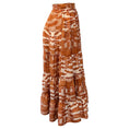 Load image into Gallery viewer, Ulla Johnson Fawn Brown Silk Abstract Print Aisa Tiered Midi Skirt
