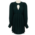 Load image into Gallery viewer, Zimmermann Dark Green Crepe Cutout Keyhole Long Sleeve Mini Dress
