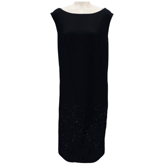 Dries Van Noten Black Bead and Sequin Embellished Sleeveless Crepe Midi Dress