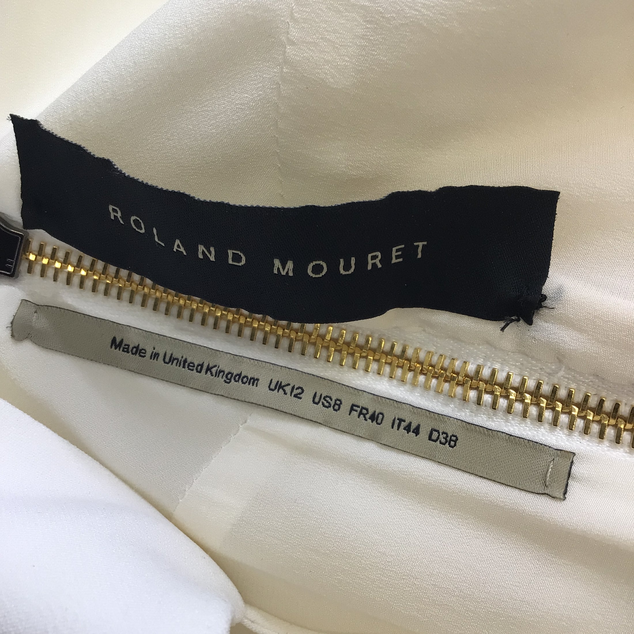 Roland Mouret Ivory Crepe Jacquard Dress