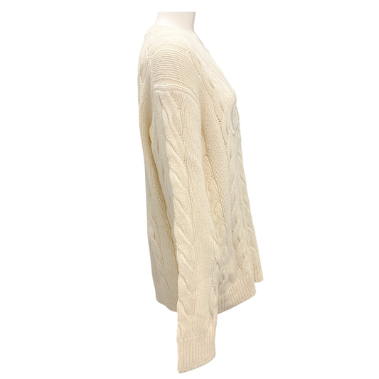 Coach Ivory Signature Sweater in Recycled Wool