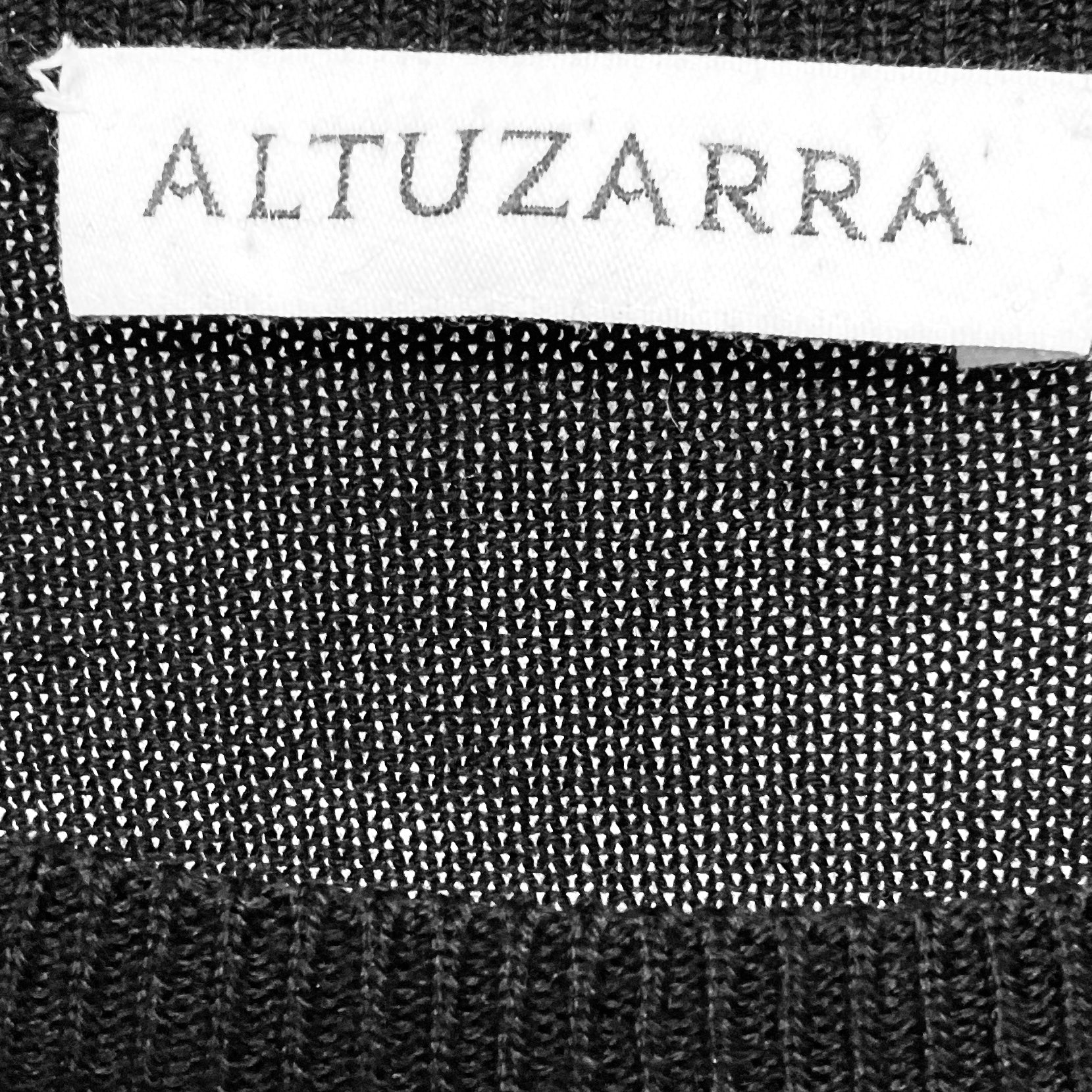 Altuzarra Black / Red Merino Wool Knit and Crepe Dress with Lace Trim