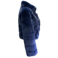 Load image into Gallery viewer, Linda Richards Blue Cropped Rabbit Fur Jacket
