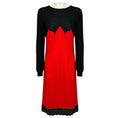 Load image into Gallery viewer, Altuzarra Black / Red Merino Wool Knit and Crepe Dress with Lace Trim
