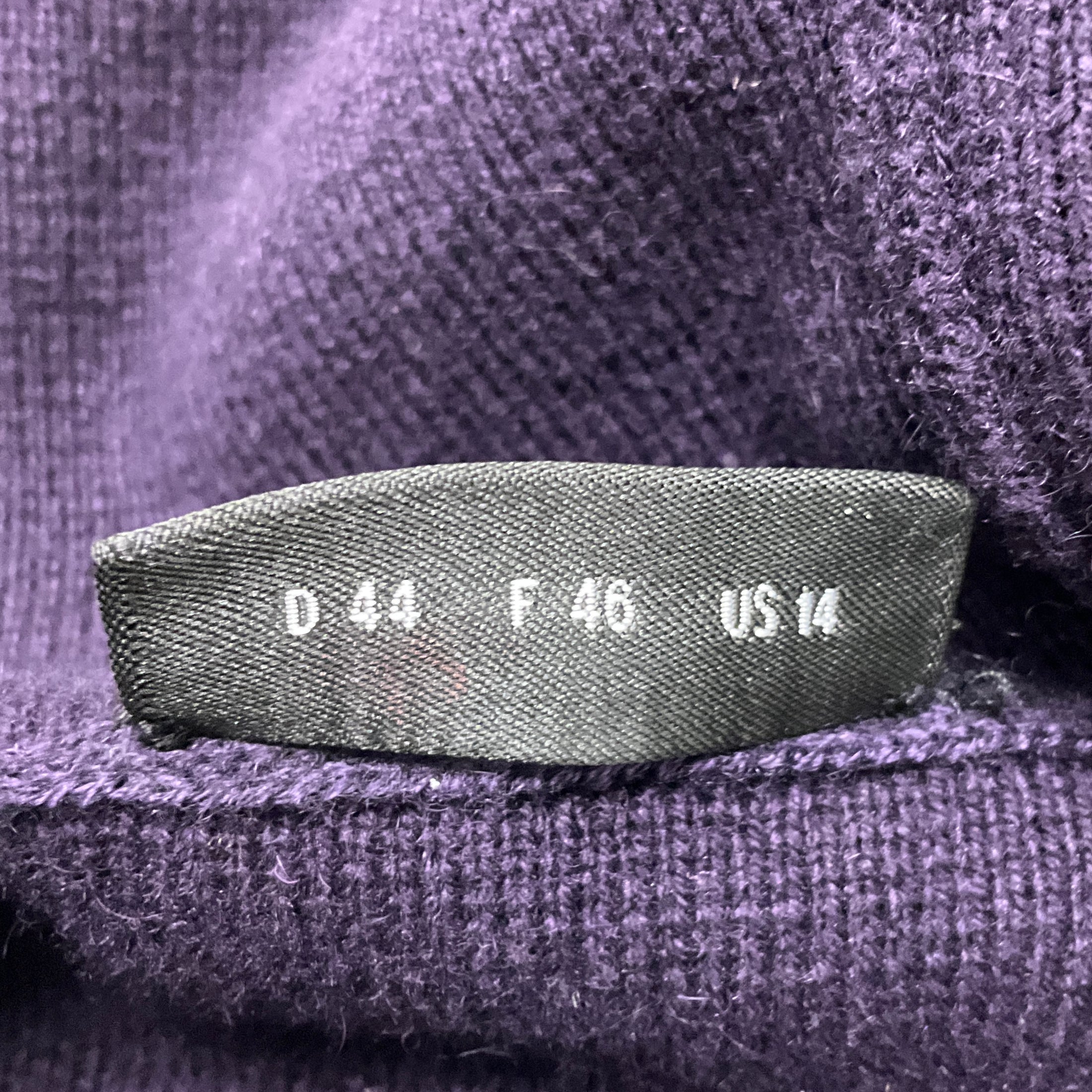 Akris Purple Hooded Wool and Cashmere Knit Sweater Dress