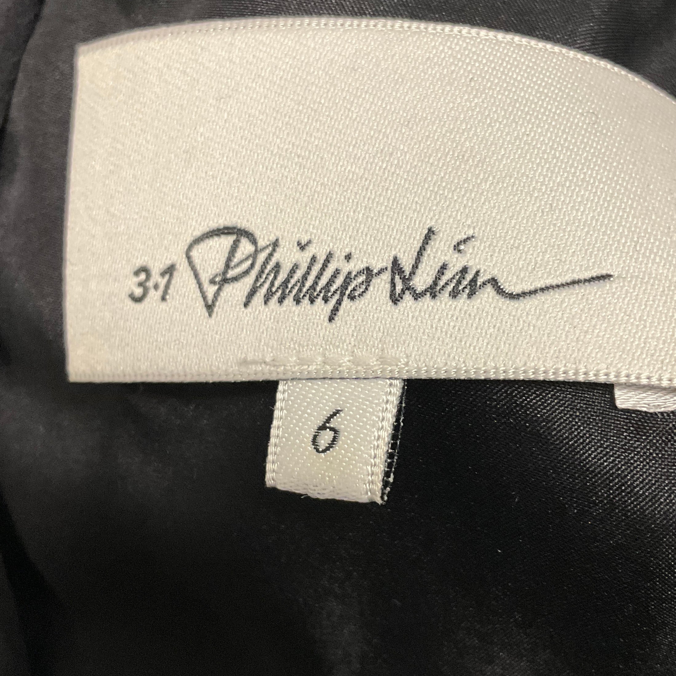 3.1 Phillip Lim Black Rhinestone Embellished Short Sleeved Crepe Mini Dress