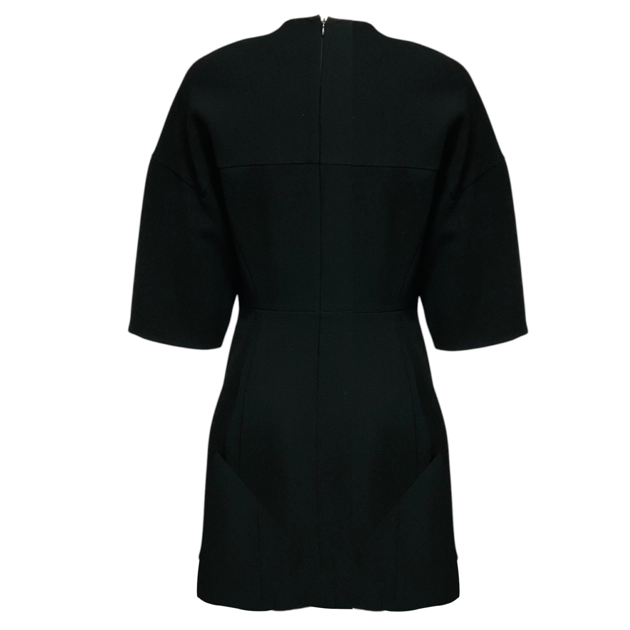 3.1 Phillip Lim Black Rhinestone Embellished Short Sleeved Crepe Mini Dress