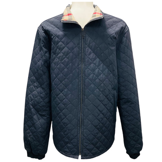 Burberry Men's Navy Quilted Nylon Full Zip Jacket
