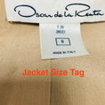 Load image into Gallery viewer, Oscar de la Renta Taupe / Silver Metallic Jacquard Jacket and Pants Suit Set
