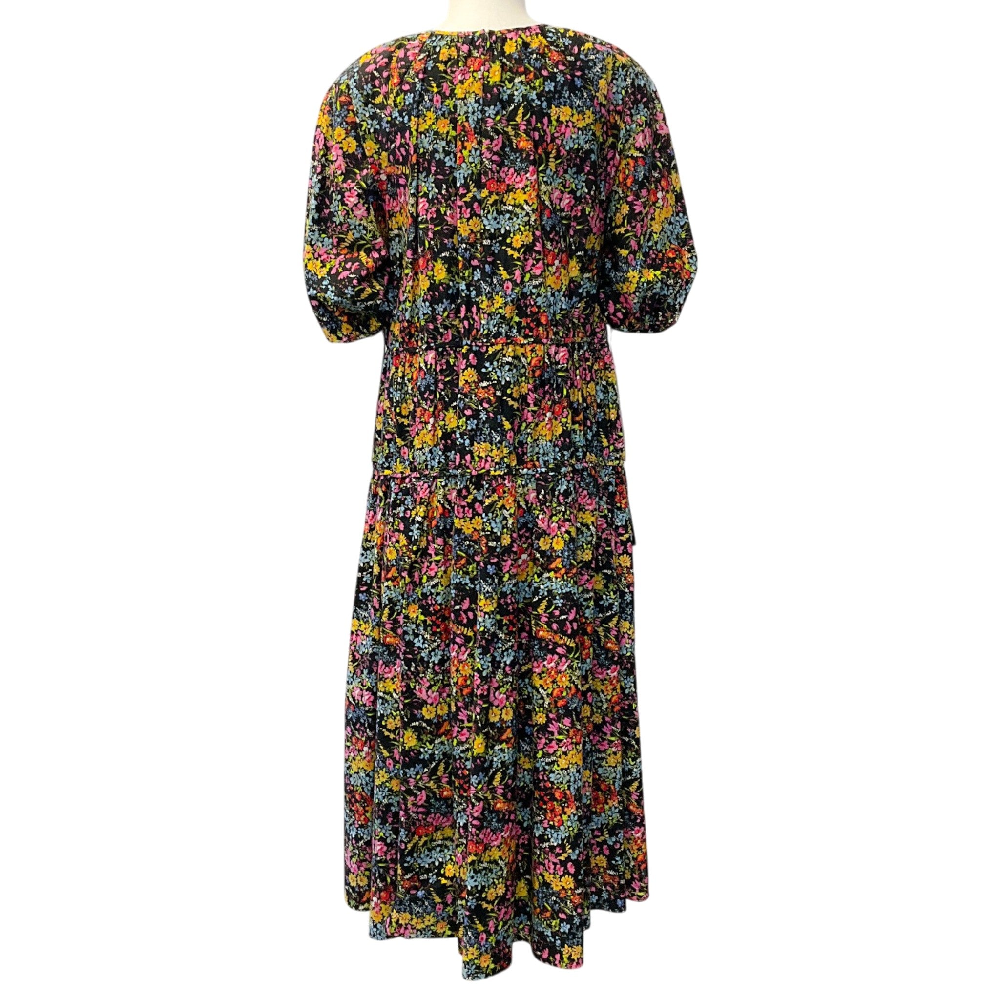 Leur Logette Black / Multi Floral Midi Dress