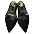 Load image into Gallery viewer, Kat Maconie Black Suede Lydia Pumps with Gold Chain Heel
