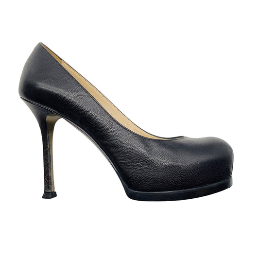 Yves Saint Laurent Black Leather Tribtoo Platform Pump