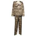 Load image into Gallery viewer, Oscar de la Renta Taupe / Silver Metallic Jacquard Jacket and Pants Suit Set
