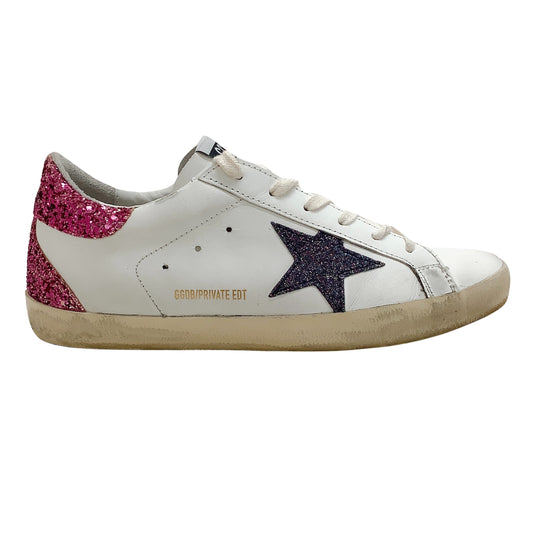 Golden Goose Deluxe Brand Superstar Classic with Pink Glitter Spur