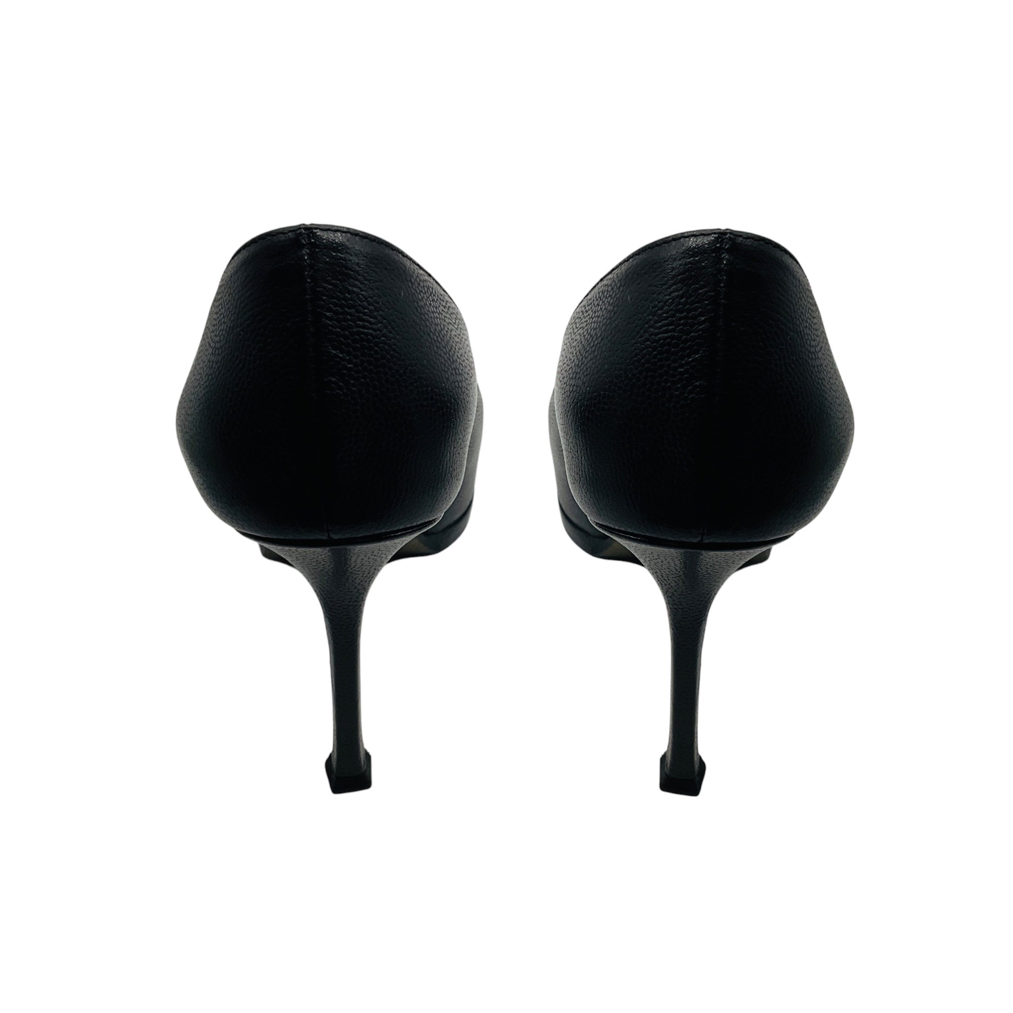 Yves Saint Laurent Black Leather Tribtoo Platform Pump