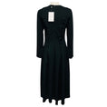 Load image into Gallery viewer, MeiMeij Black Ruffled Long Sleeved Jersey Stretch Midi Dress
