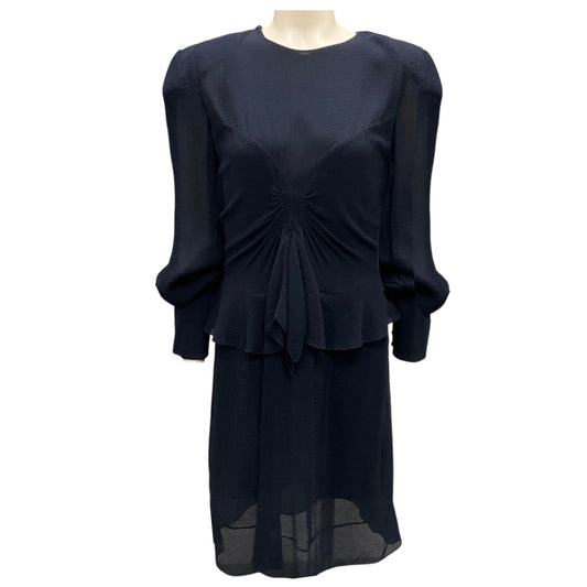 Chloe Iconic Navy Silk Chiffon Dress