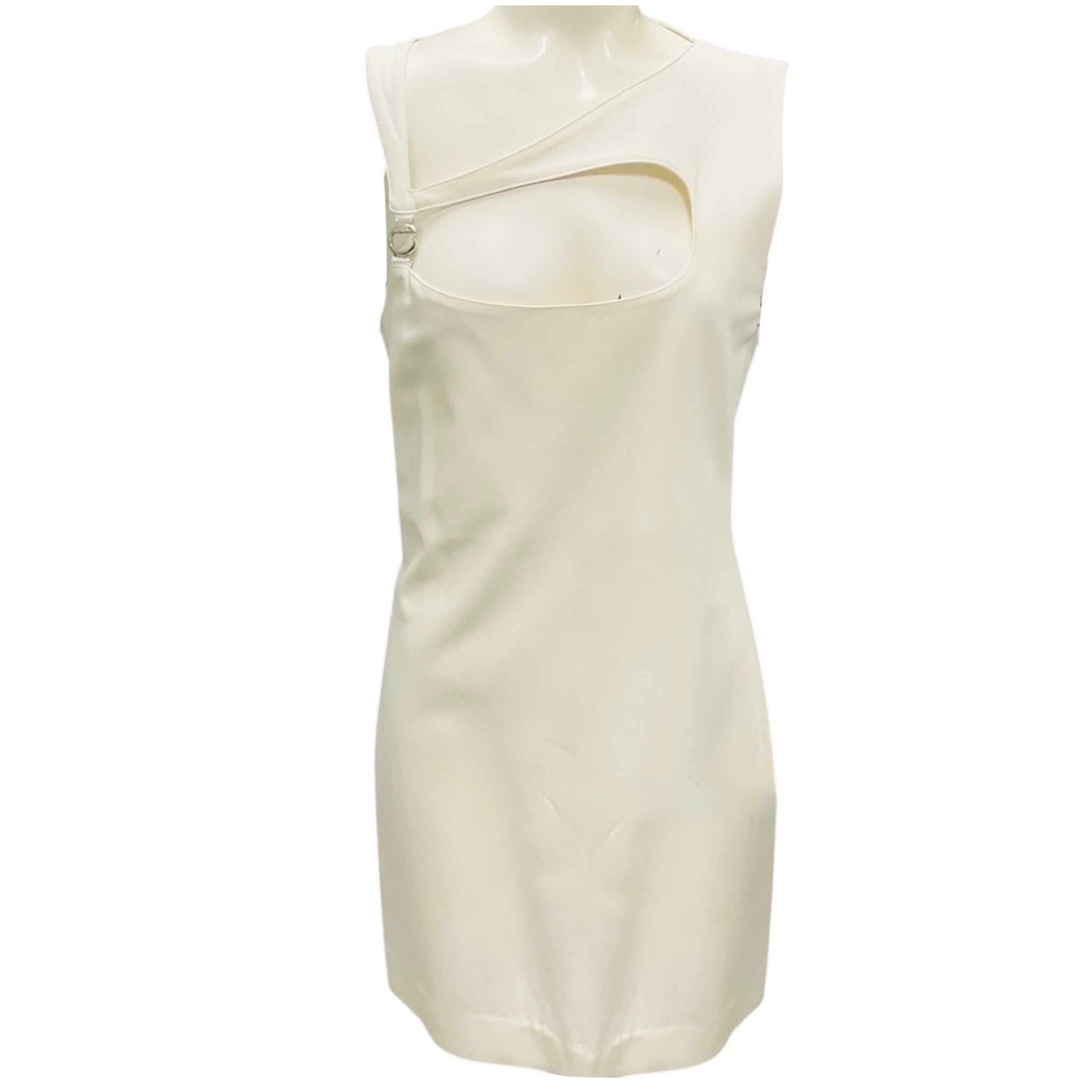 Coperni White Cut Out Wool Mini Dress