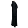 Load image into Gallery viewer, MeiMeij Black Ruffled Long Sleeved Jersey Stretch Midi Dress
