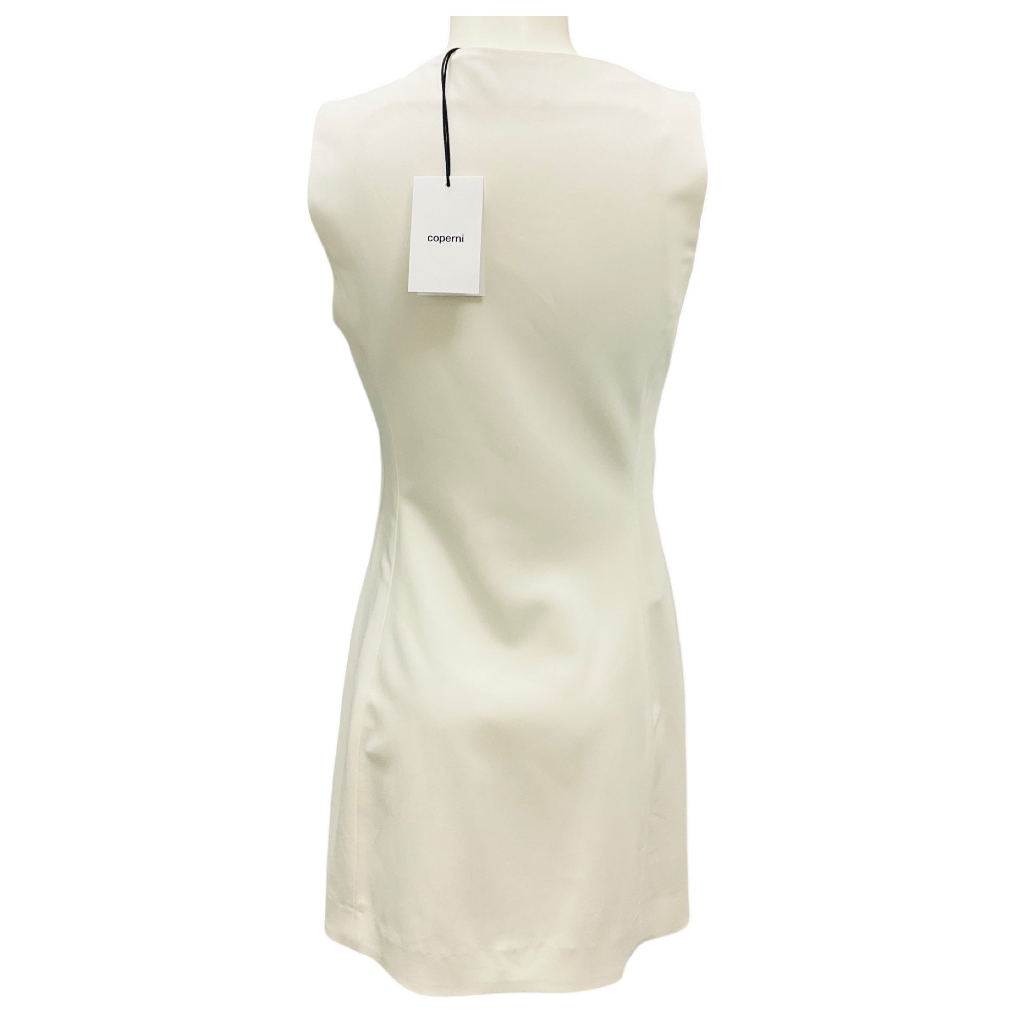 Coperni White Cut Out Wool Mini Dress